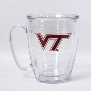 Virginia Tech Hokies Tervis Mug Clear Plastic Insulated Coffee Cup